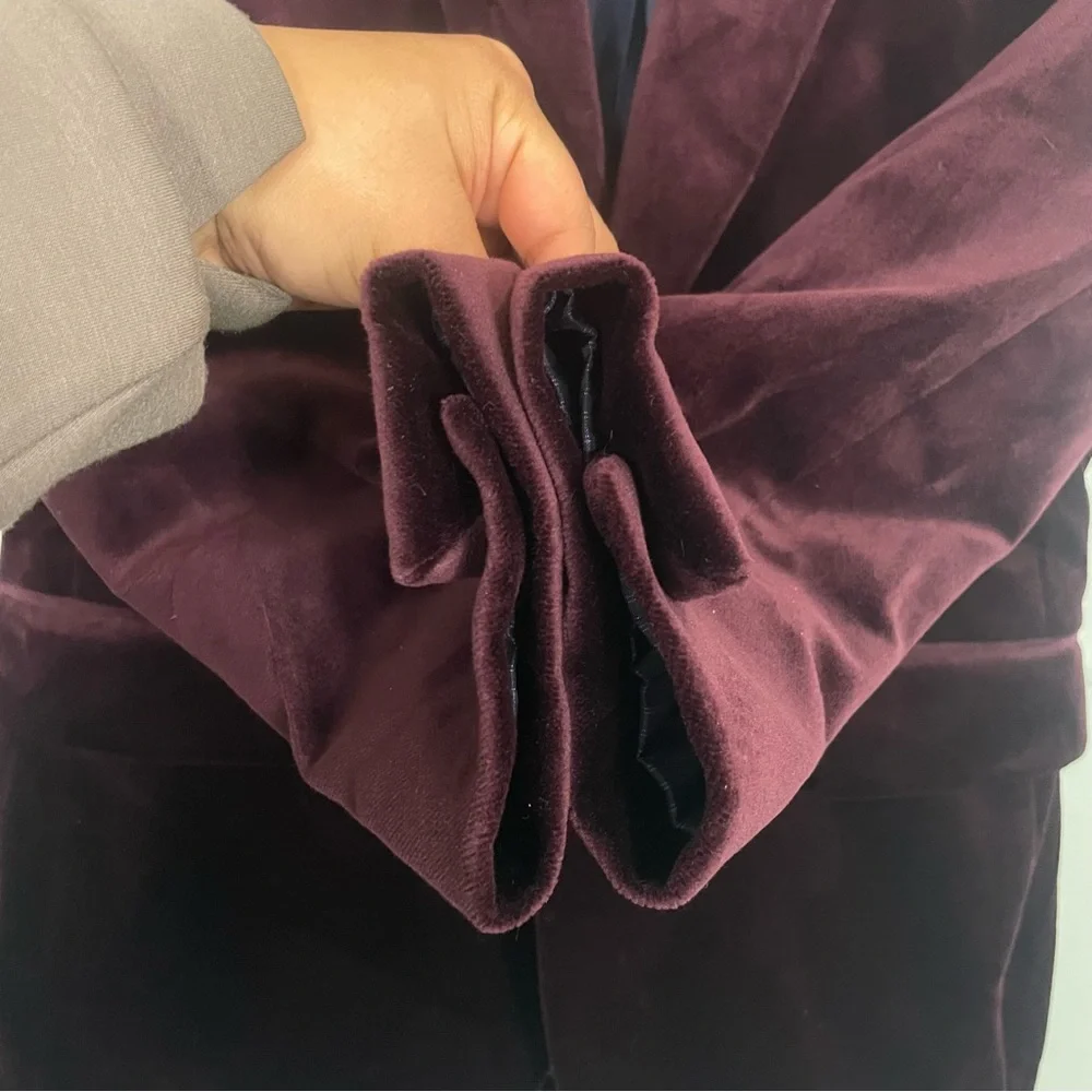 J.Crew Shawl Collar Dinner Jacket in Velvet Ludlow Slim Fit Vintage Cabernet 38R